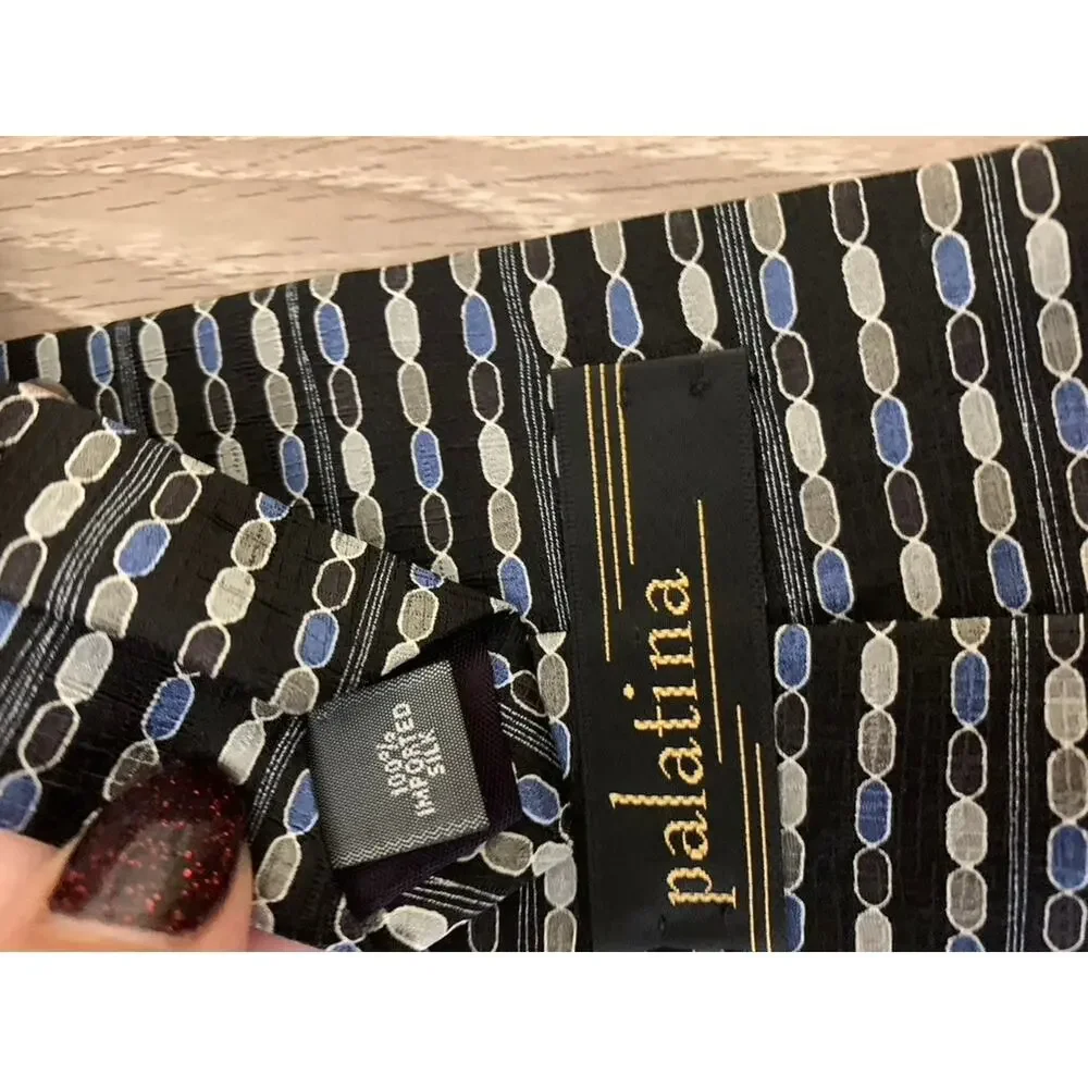 Set of 5 Palatina Vintage Men's‎ Silk Necktie Collection Geometric